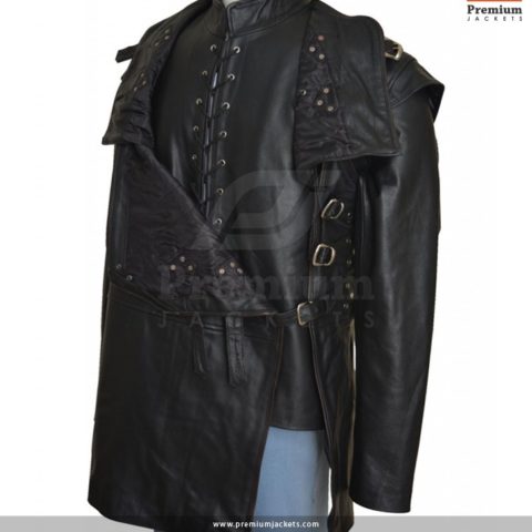 Jon Snow Jacket of Kit Harington Stitched with Leather